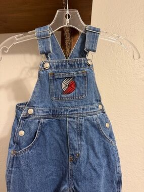 Vintage Overalls upcycled with Portland Trail Blazers embroidered logo